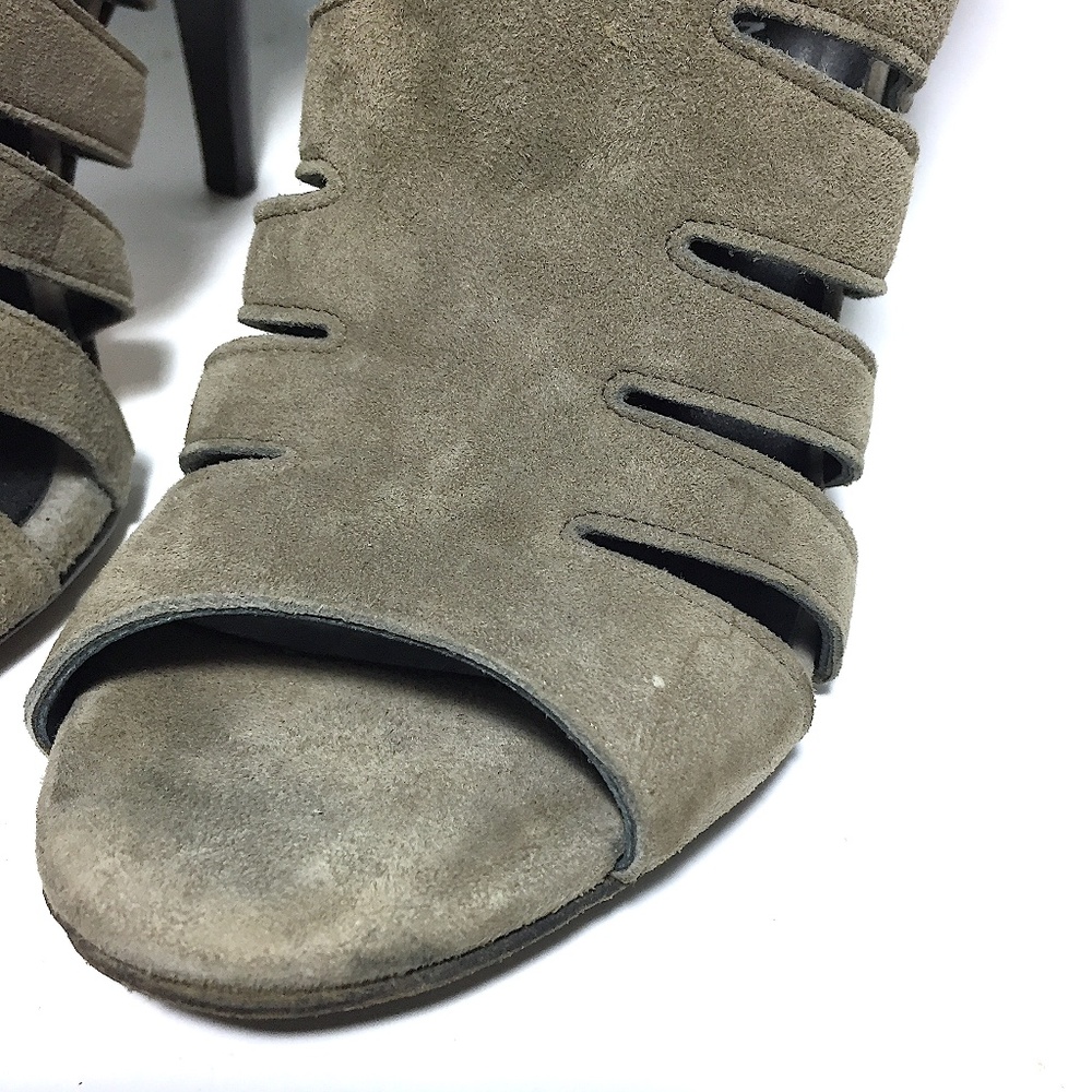 Latitude Femme Suede Heeled Ankle Bootie Sandals - Picture 4 of 8